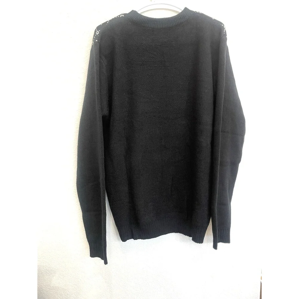 Men's Christmas Sweater Size XL You Look Ugly Today Reindeer Pullover Xmas Black